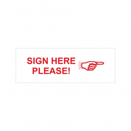 Sign Here Please Stock Stamp 4911/192 38x14mm